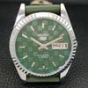 REFURBISHED JAPAN MADE SEIKO 5 AUTOMATIC MENS WATCH GREEN DIAL CUSTOM a440022-2 QV90-a440022