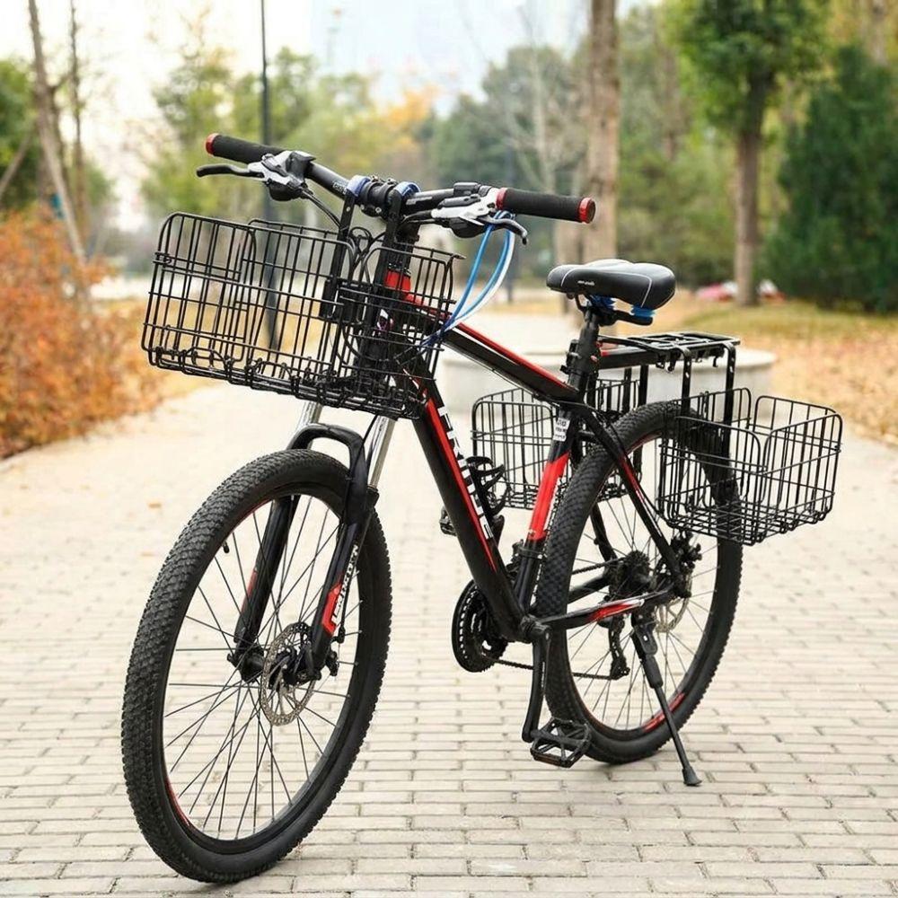 Black Bicycle Hanging Basket Foldable Bike Carrier Bag Bicycle Storage Basket  For Road Bicycles