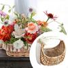 Half Moon Wicker Basket, Decoration Flower Holder Elegant Boho for Wedding Party Decor Girl