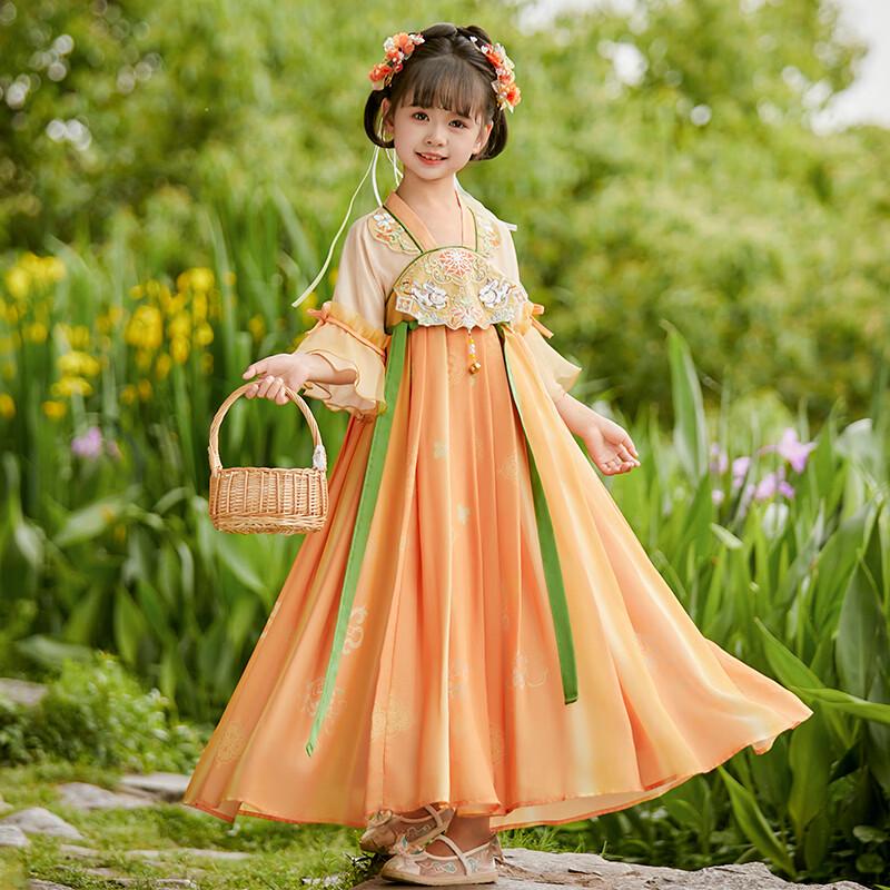 Anneyol Girls' Summer Chinese Style Hanfu Princess Dress