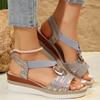 Fashion Women's Wedges Sandals Summer Snake Print Platform Sandals Gladiator Shoes Woman Comfort Casual Med High Heels Sandals