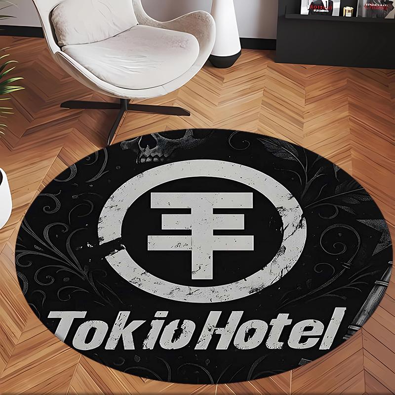 Tokio Hotel (1) Round Office Rug Decorative Floor Rug for Office Bedroom Living Room and Home Space