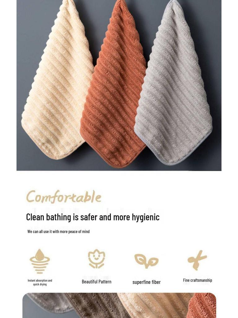 Soft Absorbent Hand Towel - Cute, Hangable Square Towel for Men, Women, and Children; Ideal for Kitchen & Bathroom