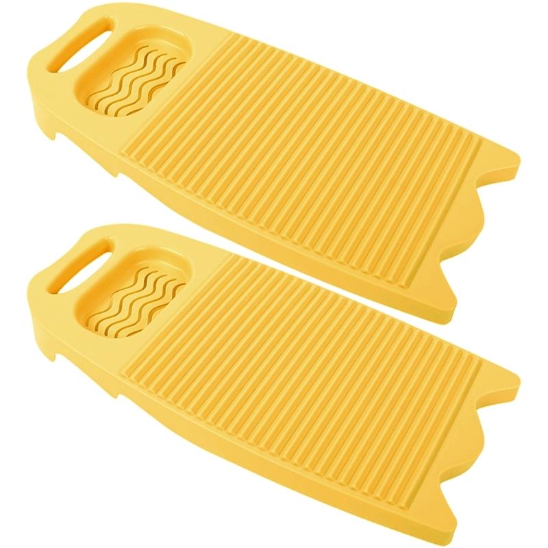 2PCS Extra Large Household Washboards Heavy Duty Plastic NonSlip Bottom Efficient Fabric Cleaning Laundry Washing Board