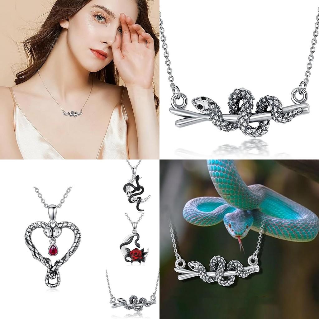 Superbe Collier Wish Vintage Serpent Enroulé Strass Goutte Huile Pour Toutes les Occasions