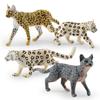 Lifelike Snow Leopard And African Wildcat Model Static Figure For Home Decoration