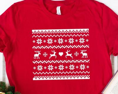 Christmas Reindeers Shirt, Reindeers Pattern T-Shirt, Christmas Shirt, Christmas Deers Shirt, Deer Shirt, Funny Deer T-Shirt, Christmas Tee