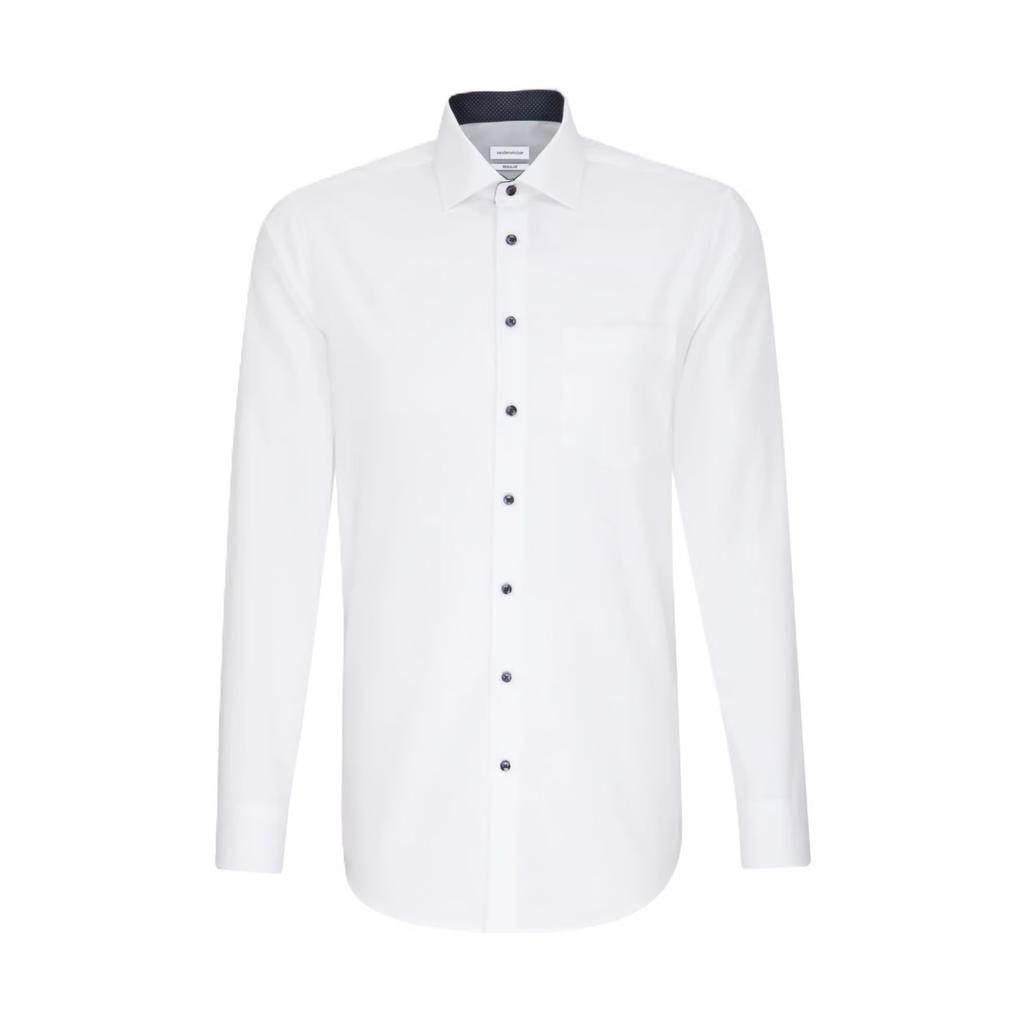 Seidensticker Mens Patch Contrast Panel Regular Formal Shirt
