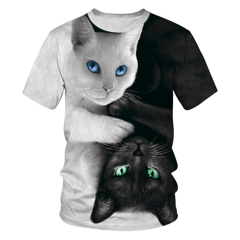 Animal 3D Digital Personalized Printed Casual Fashionable Round Neck Short Sleeved T-shirt