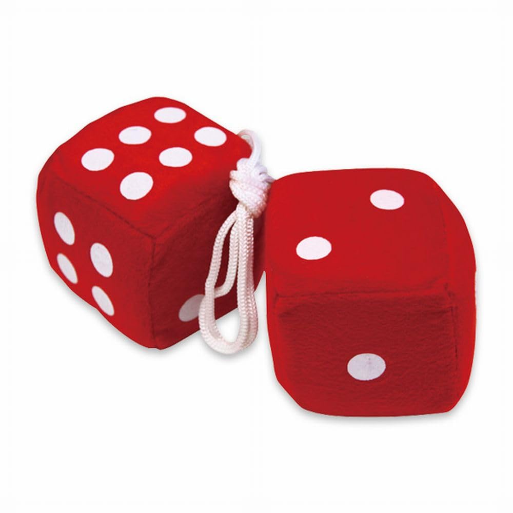 New Hanging Fuzzy Dice Red CA-FD003RDWH-MON