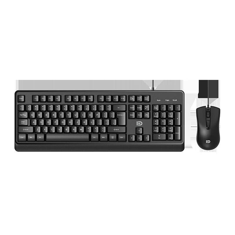 Combo Teclado e Mouse Fude com Fio de Baixo Ruído