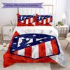 Atletico Madrid Pattern Bedding,Quilt Set Quilt Cover Pillowcase Home Birthday Gift(1 * Duvet Cover + 2 * Pillowcase, Without Core)_lx