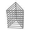 R6FF Desktop Book Organizers Magazine Rack Triangular Metal Book Rack 9 Compartments Bookend for Book Magazine Document