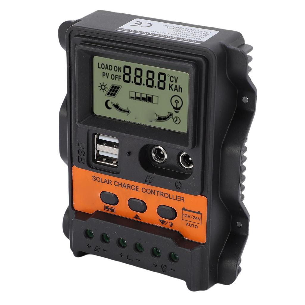 Solar Panel Controller 12V 24V Dual USB DC Port 20A Efficient Auto Adaptive for Street Light PV Power Generation