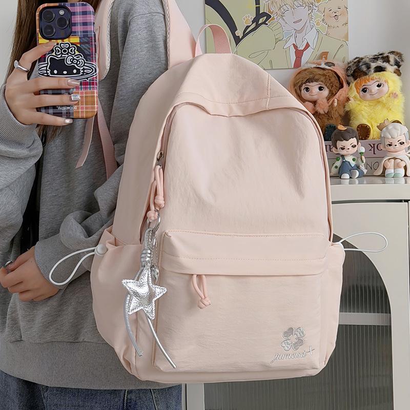 Schoolbag Korean Version of High-value New Middle and High School Students Class Schoolbag Lightweight Large-capacity Backpack Embroidered Versatile