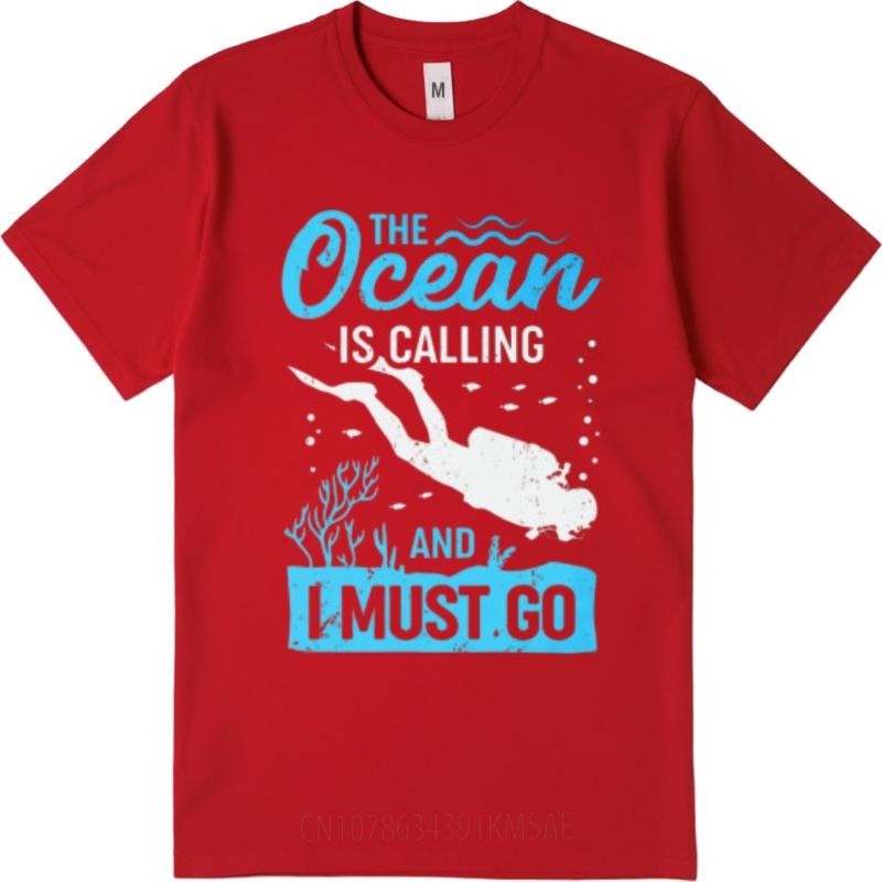 Solid Color For Unisex Crew Neck Tshirt Streetwear The Ocean Is Calling And I Must Go Anime Male Trendy Tee Shirt Trendy Tshirt