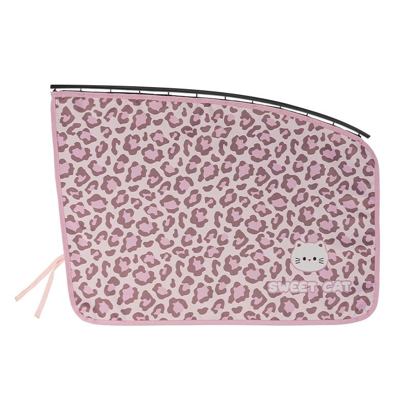 Embedded Cartoon Car Curtains Cartoon Leopard Print Cat Car Sunscreen Heat Insulation Sunshade Creative Sunshade