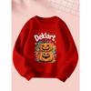 Süßes Halloween-Mädchen Kreatives Geister-Kürbis-Print-Sweatshirt - Bequem Langarm Rundhals für Herbst und Winter
