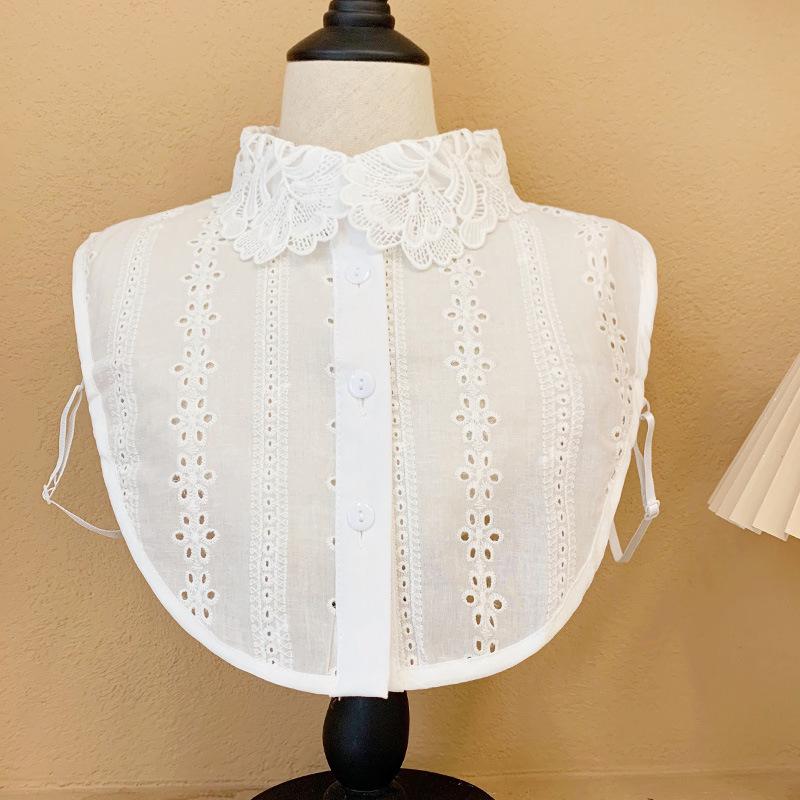 Białe Sztuczne Kołnierzyki Dla Kobiet Krata Klapa Odpinany Kołnierzyk Koszula Koronka Stójka Fałszywy Kołnierzyk Kobieta Zdejmowany Krawat Nep Kraagie