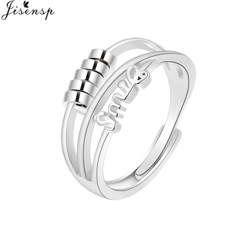 Luxury Anxiety Ring Fidget Spinner Ring for Women Crystal Flower Butterfly Animal Finger Ring Rotate Anti Stress Wedding Jewerly