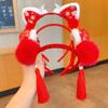 Headwear Chinese New Year Headwear Tassel Red Bow Hairband Simple Hanfu Hair Accessories  Party