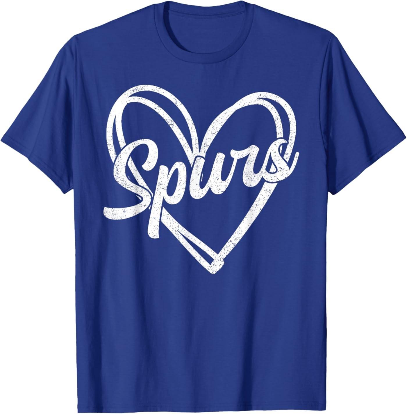 Retro Vintage Spurs Heart T-Shirt S разноцветный