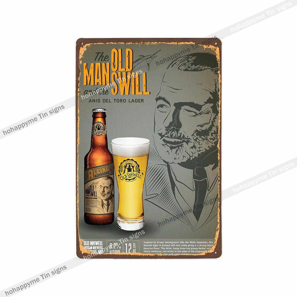 Home Decor Vintage Metal Poster Alcohol Brewing Beer Plates Decorative Bar Pub Club Wall Tin Painting Retro Plaque 20x30cm