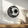 Wrought Iron Sun Moon Wall Art, Handmade Metal Decor for Living Room Bedroom Garden Gate Fence