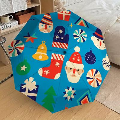 1pc Christmas, Ornaments Pattern Umbrella Design Automatic Opening and Closing Umbrella, High-quality Travel Umbrella, Lightweight and Portable