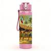 1PC Tropical Beach Hut Landscape 750ml Color Plastic Sports Water Bottle Leakproof Flip Straw Lid For Sports Office Home Use