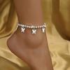 Creative Rhinestone Small Butterfly Anklet, Simple Temperament Claw Chain Fringed Foot Decoration Fashionable Beach Jewelry