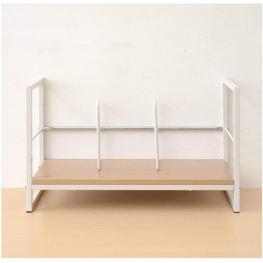 YAMAZEN Book Stand Tabletop with 2 Dividers The bottom of the shelf becomes storage space Load Capacity 25kg Assembly Product Wood (Book Stand)