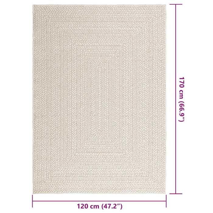 VidaXL ZIZUR Cream Rug 120x170 Cm Jute Look Indoor Outdoor, Outdoor Rug, Floor Mat, Indoor Rug, 4010364