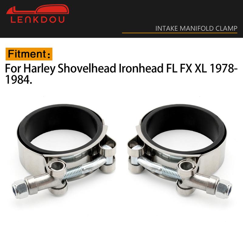 Kit Fascette Collettore di Aspirazione 18-0282S Per Harley Shovelhead FL Electra Tour Wide Glide FX Fat Bob Low Glider XL Sportster 1978-1984