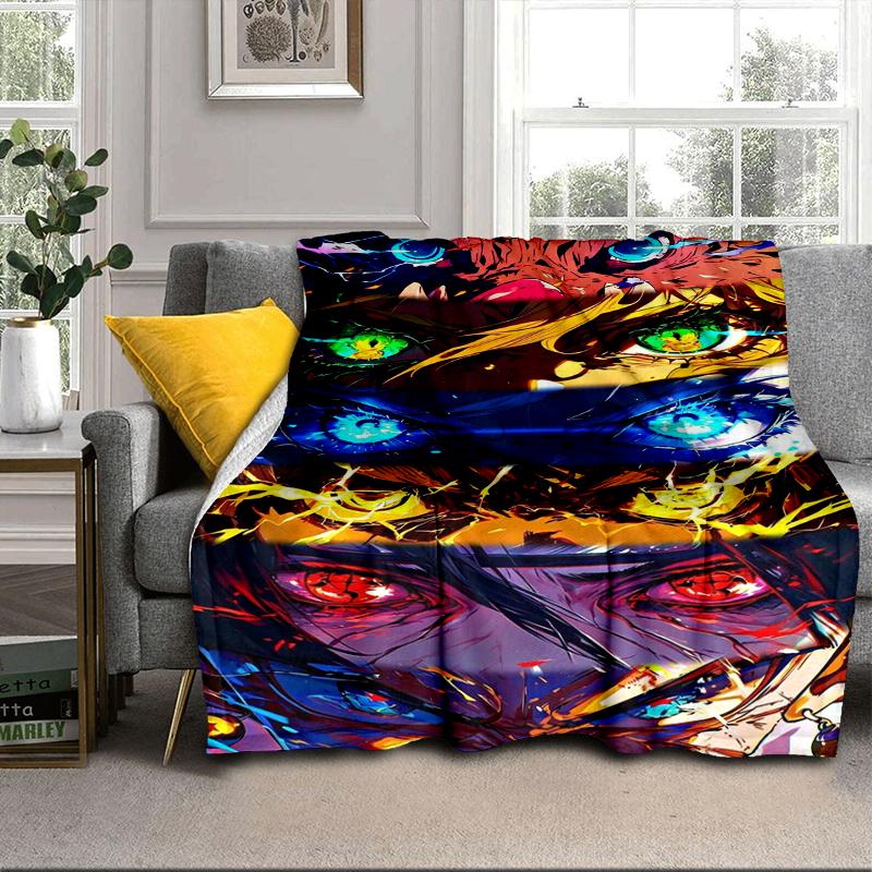 Anime Slayer Adventure Blanket Flannel Blanket for Bed, Sofa, Camping, Hiking, Picnic Essentials, Gift for Family Fan Gifts