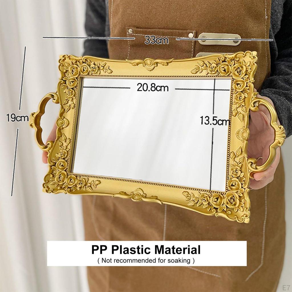 Decorative Mirror Tray Serving Platter Bread Vanity Tray, Platters for kitchen