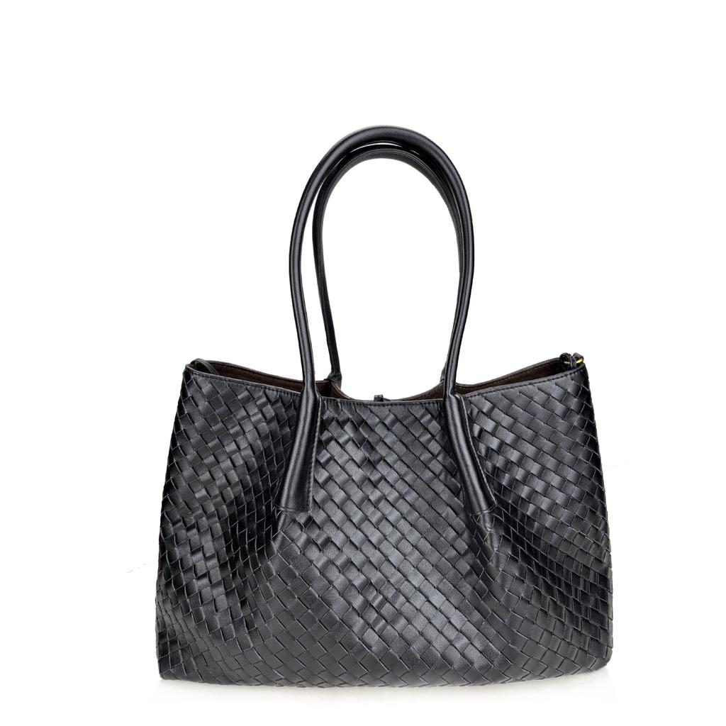 Borsa da Donna Grande in Vera Pelle Borsa Tote Borsa a Mano Lavorata a Maglia alla Moda Borsa in Pelle di Vacchetta Borsa da Donna Borsa a Tracolla Nuova 2025