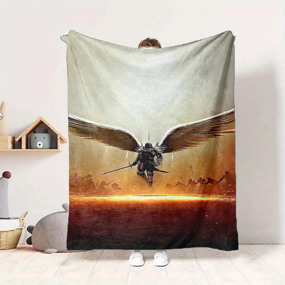 Warrior Flannel Blanket Throw Blanket Soft Warm Sofa Bed Camping Car Home Decor Unique Christmas Gift C9302614
