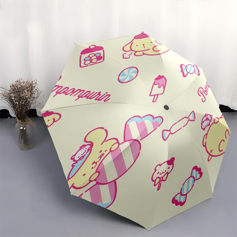Pompompurin,Candy Automatic Umbrella-Foldable, Durable 8-Bone Design, Compact and Stylish, Great for Camping, Halloween, Christmas, Mother's