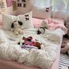 Sleeping grid A-class washed cotton towel embroidery four piece set
