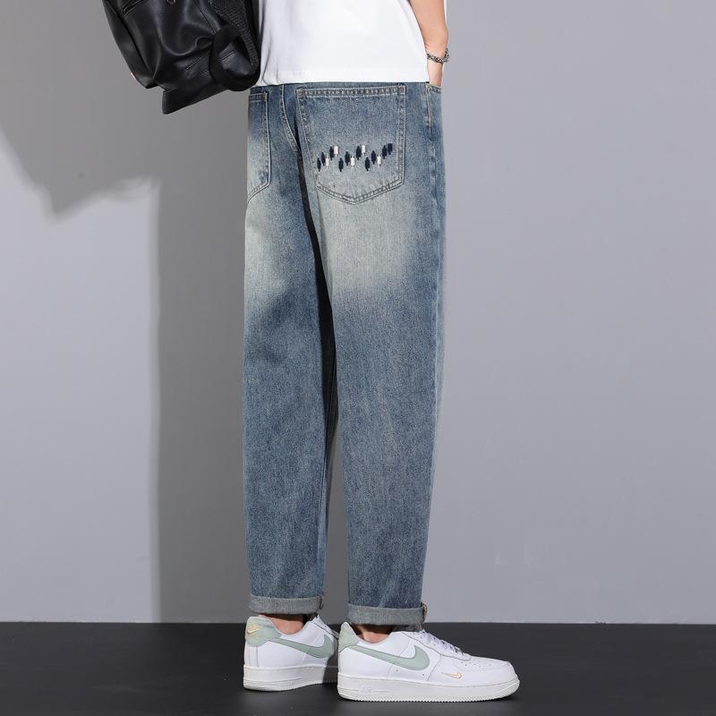 New Slim Jeans Men's Straight Loose Slim Tapered Pants Casual Trousers