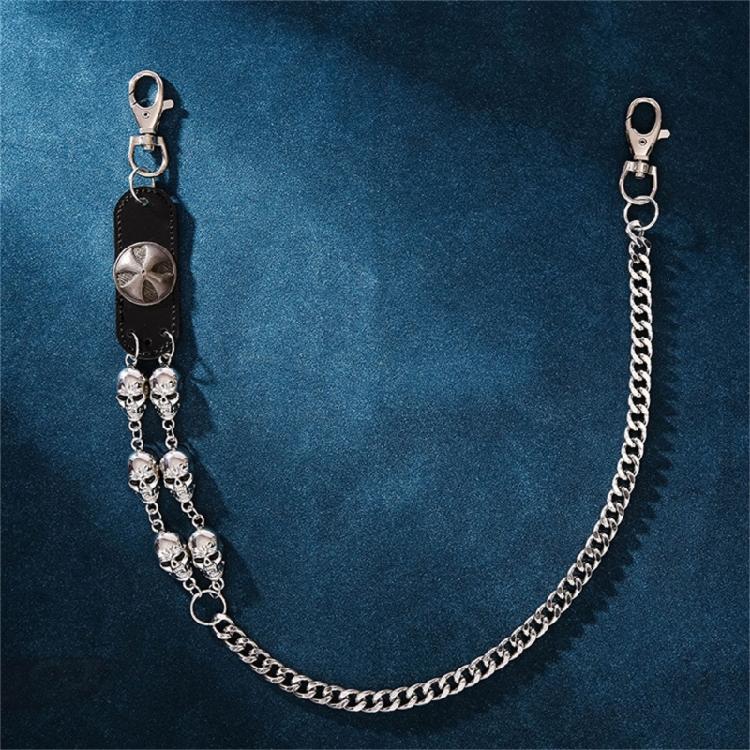 Metal Skull Chain HipHop Bag Chain Waist Jewelry Alloy Texture for Showcasing Personality at Festivals and Parties