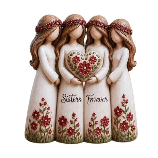 Statuie Frăție, Surori Pentru Totdeauna Sculptură din Rășină Făcută Manual cu 2, 3, 4 Figurine de Surori, Cadouri de Prietenie pentru Femei