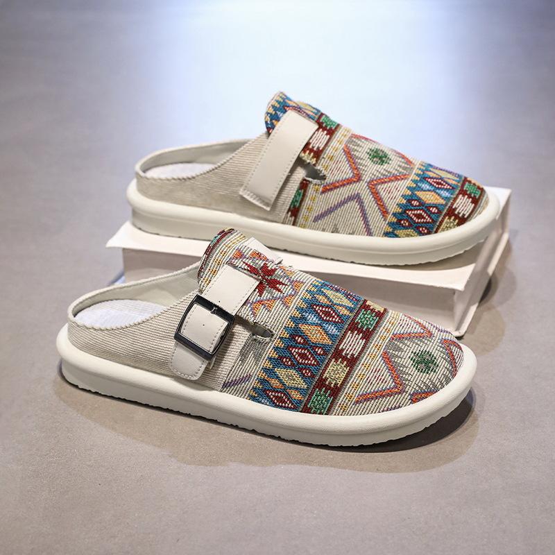 Fashion Fashion Trend Men's Slippers 2025 Summer New Soft Bottom Printed Breathable Casual Slippers Lightweight Comfortable Men Sandals