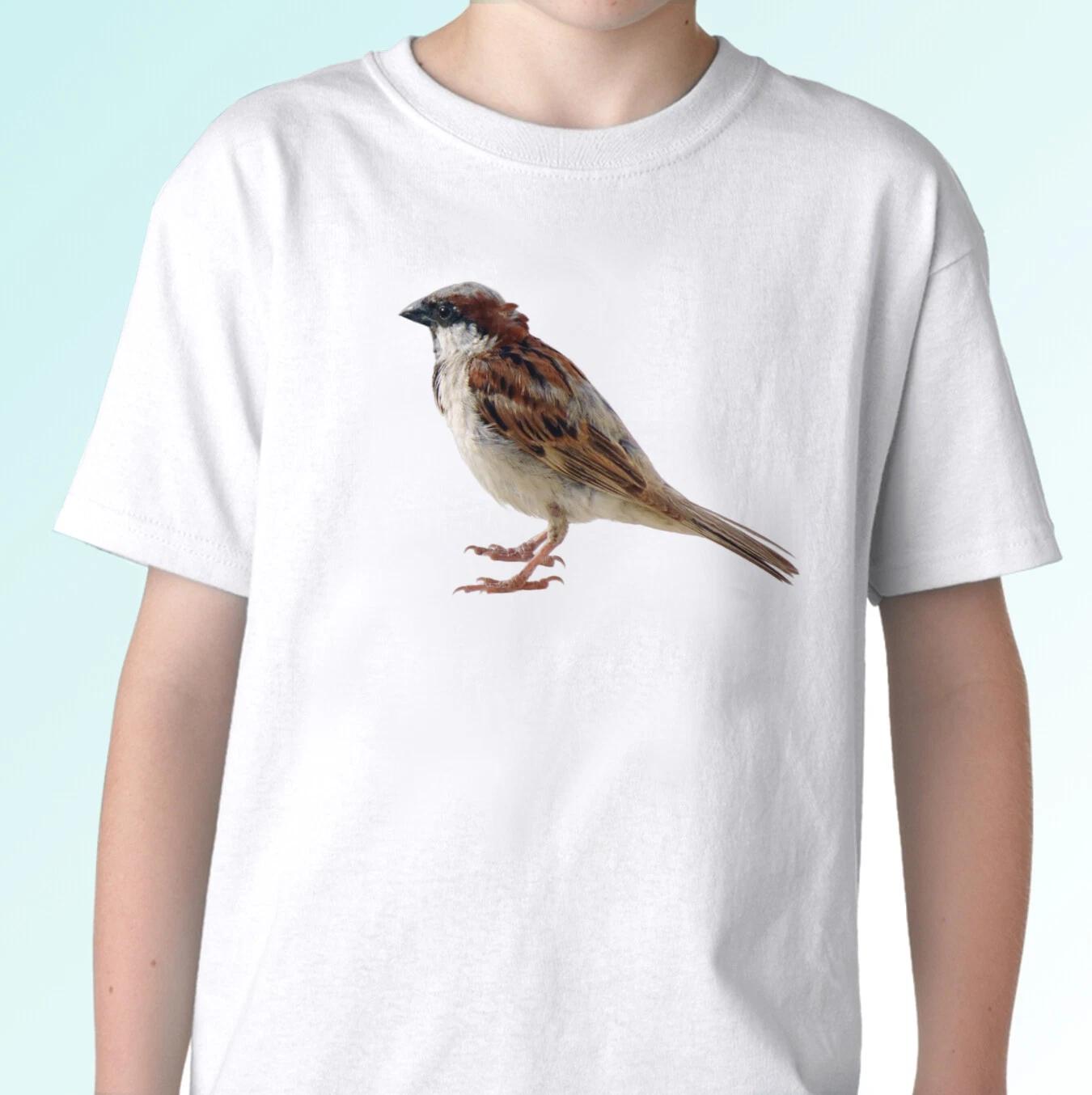

Sparrow white kids boys T-Shirt weaverbird tee bird top finch gift s s kids sizes 130