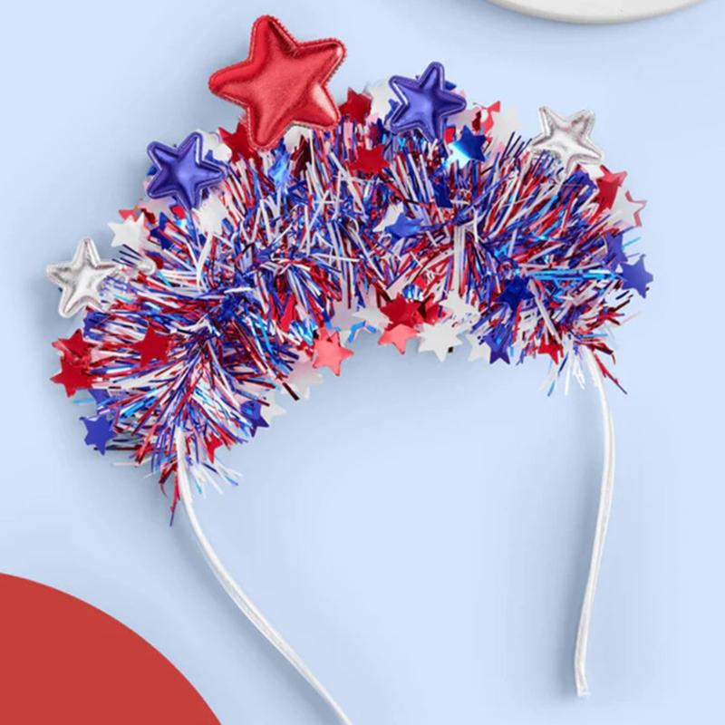 Star Pattern Headband Independence Day Hair Hoop Comfortable Headbands for Parties and Daily Wear