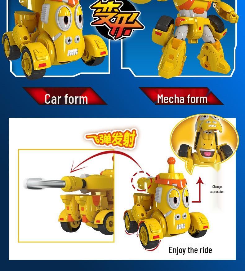 Laughing Larva Toys: Mecha Team Transforming Car-Robot Set for Boys