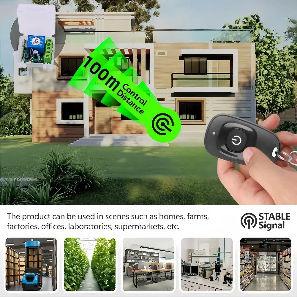 433Mhz Universal RF Remote Switch DC12V 1CH 10A Relay Receiver EV1527 Code Transmitter For Electromagnetic Door Lock LED DIY