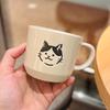 Retro Rough Earthenware Mugs Hand Painted Kitten Ceramic Cups  Office Coffee Cups Household Water Cups As Souvenirs