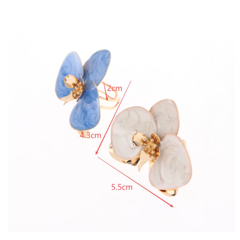Exaggerated Metal Flower Ring For Women Dripping Oil Irregular Opening Adjustable Finger Jewelry Accessories
